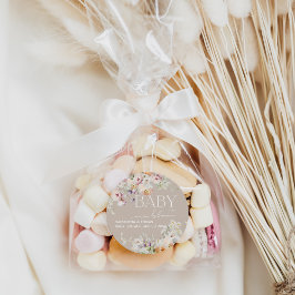 Baby in Bloom Wildflower Spring Baby shower Ronde Sticker