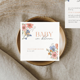 Baby in bloom Wildflower Spring Baby shower Servet