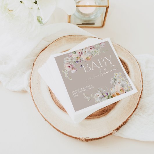 Baby in Bloom Wildflower Spring Baby shower Servet