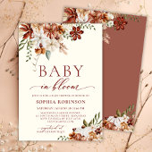 Baby in Bloom Wildflower Terracotta Baby shower Kaart