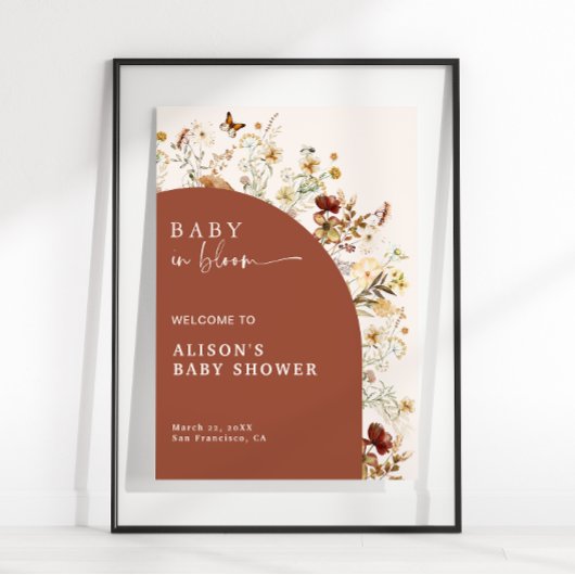 Baby In Bloom Wildflower Terracotta Welkom bij de  Poster