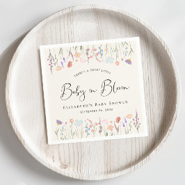 Baby in Bloom Wildflower Waterverf Baby shower Servet