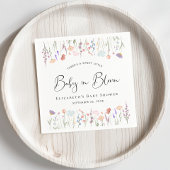 Baby in Bloom Wildflower Waterverf Baby shower Servet