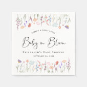 Baby in Bloom Wildflower Waterverf Baby shower Servet (Voorkant)