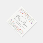 Baby in Bloom Wildflower Waterverf Baby shower Servet (Hoek)