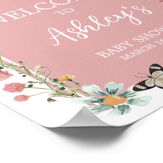 Baby in Bloom Wildflower Welkom Poster (Hoek)