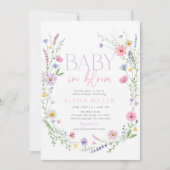 Baby in Bloom Wildflower Wreath Baby Shower Kaart (Voorkant)