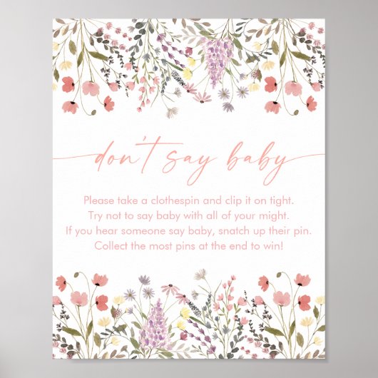 Baby In Bloom Wildflower zeg niet Baby spel Poster (Voorkant)