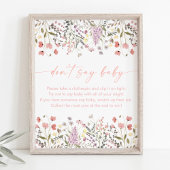 Baby In Bloom Wildflower zeg niet Baby spel Poster