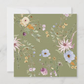 Baby in Bloom Wildflowers Baby shower Kaart (Achterkant)