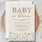 Baby in Bloom Wildflowers Baby shower Kaart