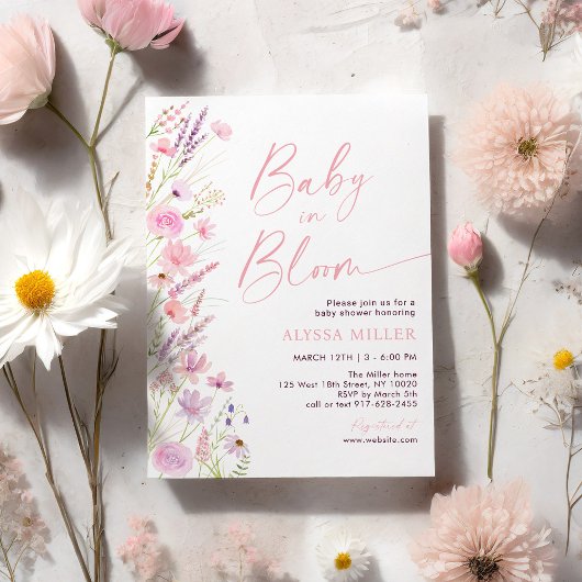 Baby in Bloom Wildflowers Baby shower Kaart