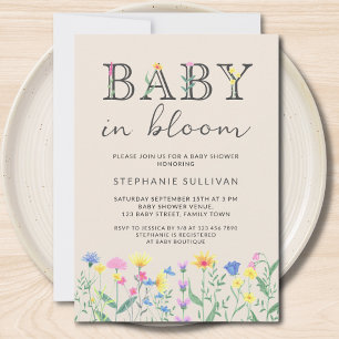Baby in Bloom Wildflowers Baby shower Kaart