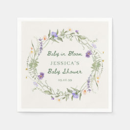Baby in Bloom Wildflowers, Baby Shower Napkins Servet