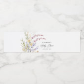 Baby in Bloom Wildflowers Baby shower Waterfles Etiket (Enkel label)