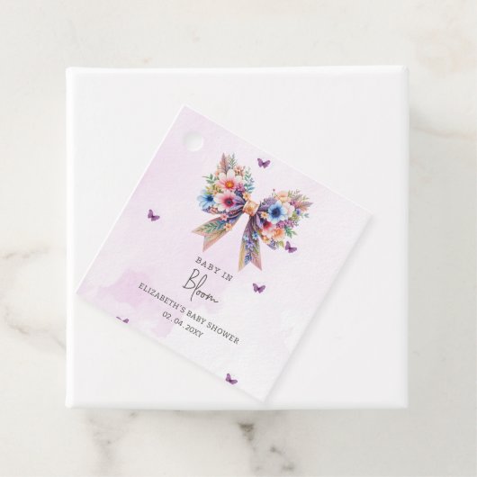 Baby in Bloom Wildflowers Bow Girl Baby shower Bedankjes Labels (In situ)