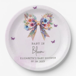 Baby in Bloom Wildflowers Bow Girl Baby shower Papieren Bordje