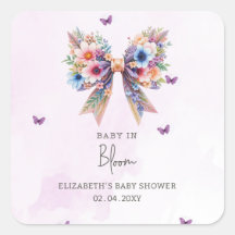 Baby in Bloom Wildflowers Bow Girl Baby shower