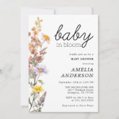 Baby in Bloom Wildflowers Elegant Baby shower Kaart (Voorkant)