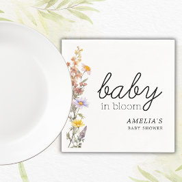 Baby in Bloom Wildflowers Elegant Baby shower Servet