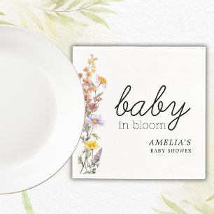 Baby in Bloom Wildflowers Elegant Baby shower Servet