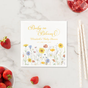Baby in Bloom Wildflowers Geel Baby shower Servet