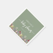 Baby in Bloom Wildflowers Sage Green Baby shower Servet (Hoek)