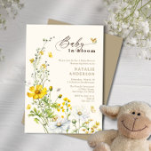 Baby in Bloom Wildflowers Vlinders Baby shower Kaart