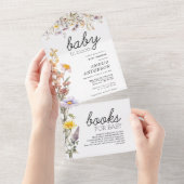 Baby in Bloom Wildflowers Zomer Baby shower All In One Uitnodiging (Afscheurbaar)