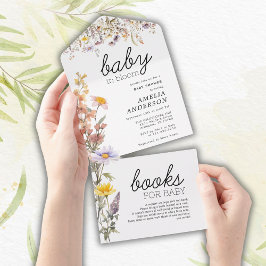 Baby in Bloom Wildflowers Zomer Baby shower All In One Uitnodiging