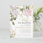 Baby in Bloom Wilflower Shower Invitation Kaart (Staand voorkant)
