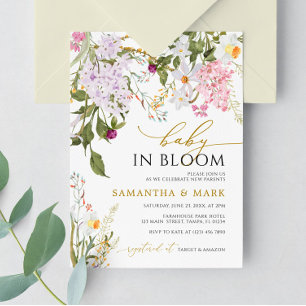 Baby in Bloom Wilflower Shower Invitation Kaart