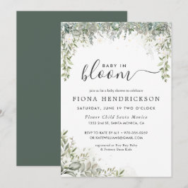 Baby in Bloom | Witte bloemige groene baby shower