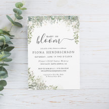Baby in Bloom | Witte bloemige groene baby shower