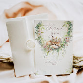 Baby in Bloom Woodland Bloemen Baby Meisje Douche Bedankkaart