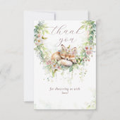 Baby in Bloom Woodland Bloemen Baby Meisje Douche Bedankkaart (Voorkant)