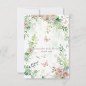 Baby in Bloom Woodland Bloemen Baby Meisje Douche Bedankkaart (Achterkant)