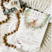 Baby in Bloom Woodland Bloemen Baby Meisje Douche Kaart