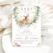 Baby in Bloom Woodland Bloemen Baby Meisje Douche Kaart