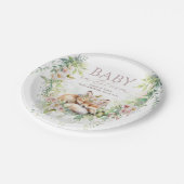 Baby in Bloom Woodland Bloemen Baby Meisje Douche Papieren Bordje (Gekanteld)