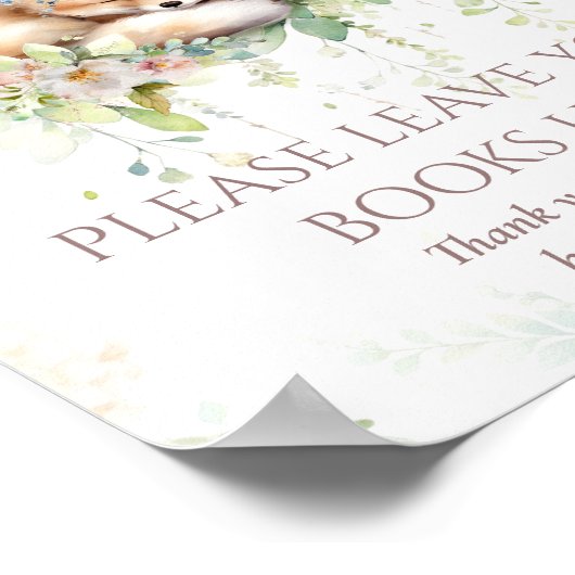 Baby in Bloom Woodland Bloemen Baby Meisje Douche Poster (Hoek)