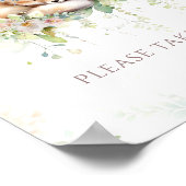 Baby in Bloom Woodland Bloemen Baby Meisje Douche Poster (Hoek)