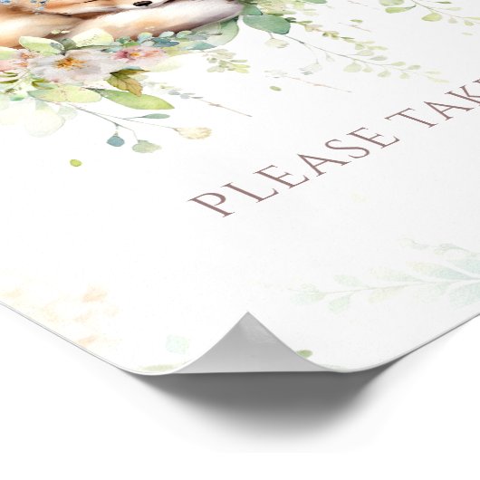 Baby in Bloom Woodland Bloemen Baby Meisje Douche Poster (Hoek)