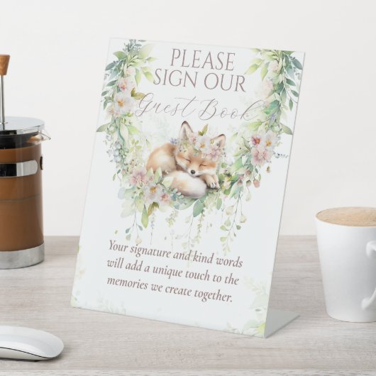 Baby in Bloom Woodland Bloemen Baby Meisje Douche Reclamebord Met Voetstuk (Insitu)