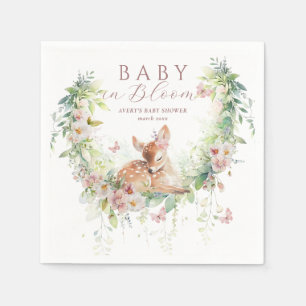Baby in Bloom Woodland Bloemen Baby Meisje Douche Servet