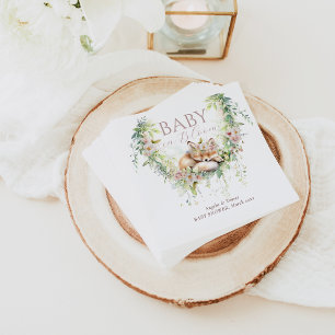 Baby in Bloom Woodland Bloemen Baby Meisje Douche Servet