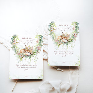 Baby in Bloom Woodland Floral Baby shower Luier Informatiekaartje