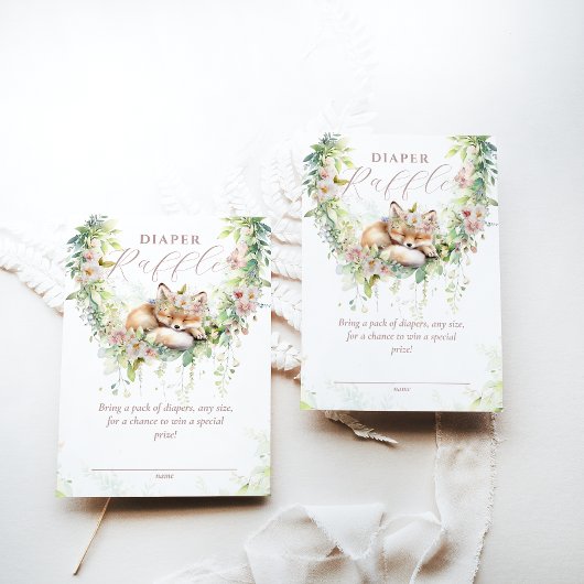 Baby in Bloom Woodland Floral Baby shower Luier Informatiekaartje