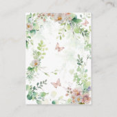 Baby in Bloom Woodland Floral Baby shower Luier Informatiekaartje (Achterkant)