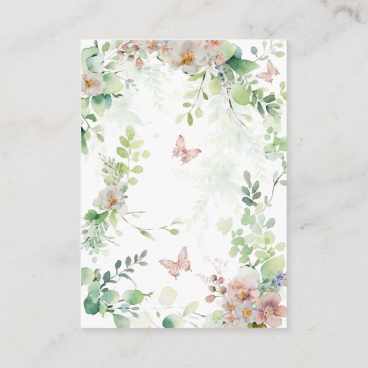 Baby in Bloom Woodland Floral Baby shower Luier Informatiekaartje (Achterkant)